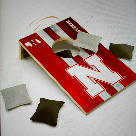 🔴NIB! University of Nebraska Cornhole With Built In Bluetooth Speakers